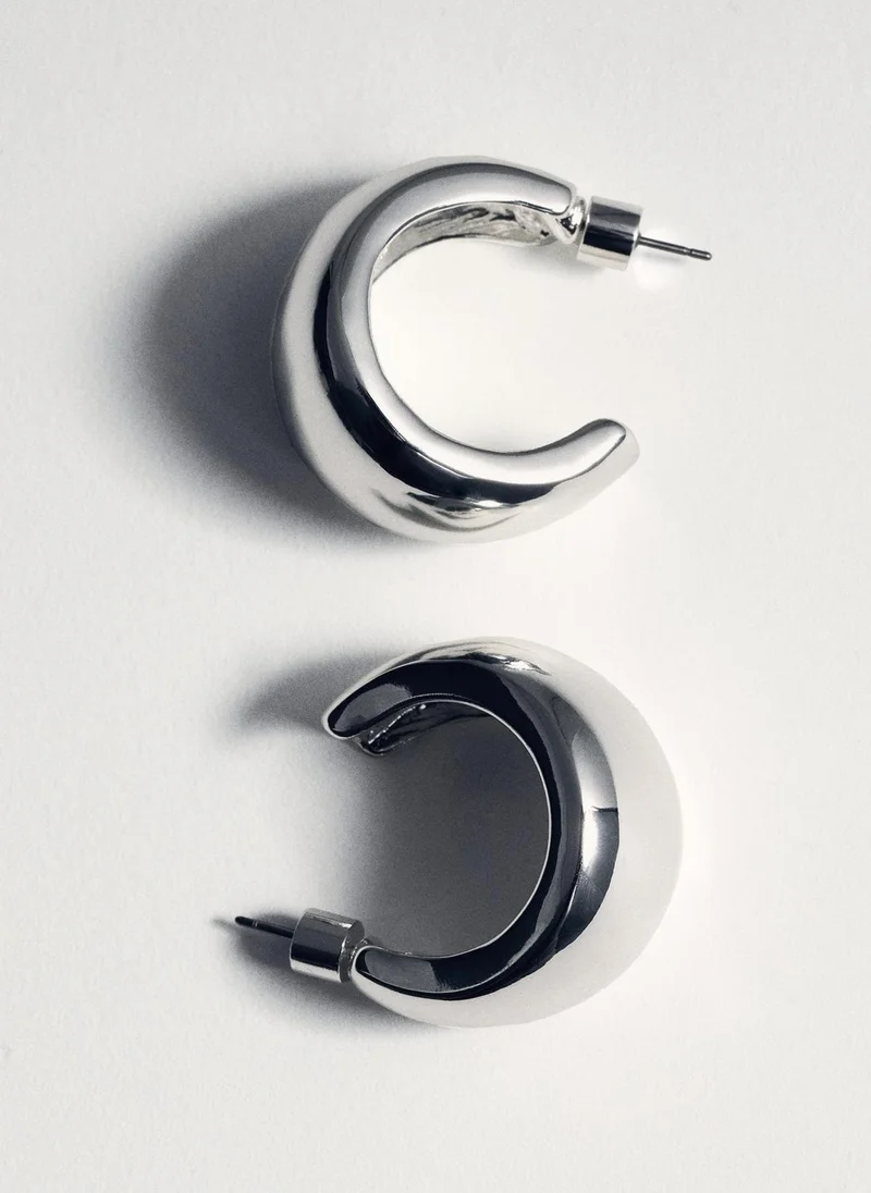 MANGO volume hoop earrings